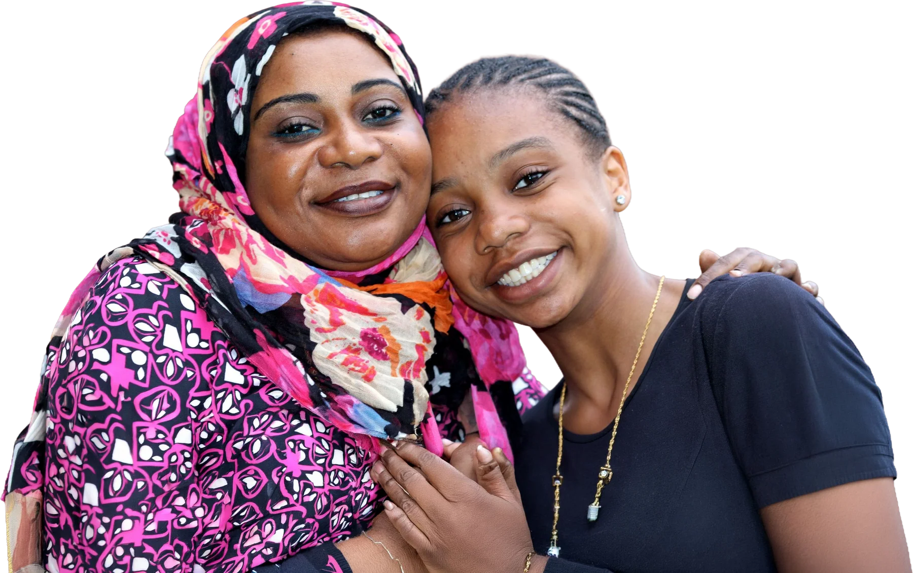 Fatema, an adult learner, with her youth tutor, Firdaus