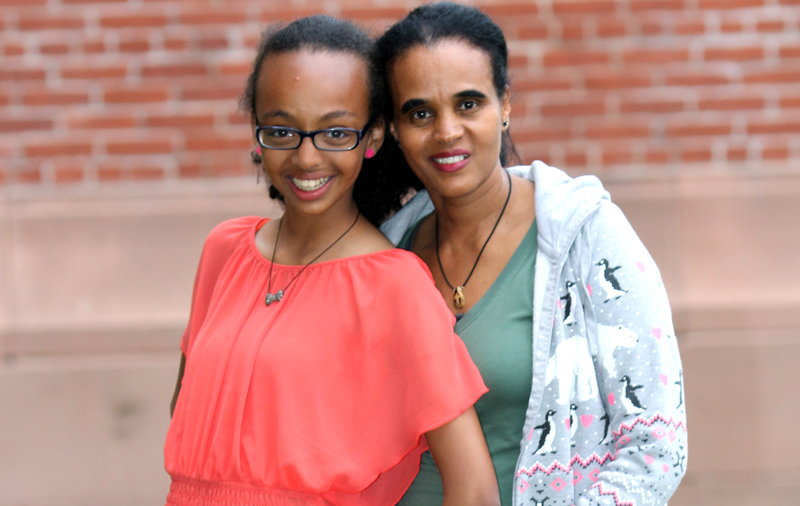 Selam and her mother, Yordanos