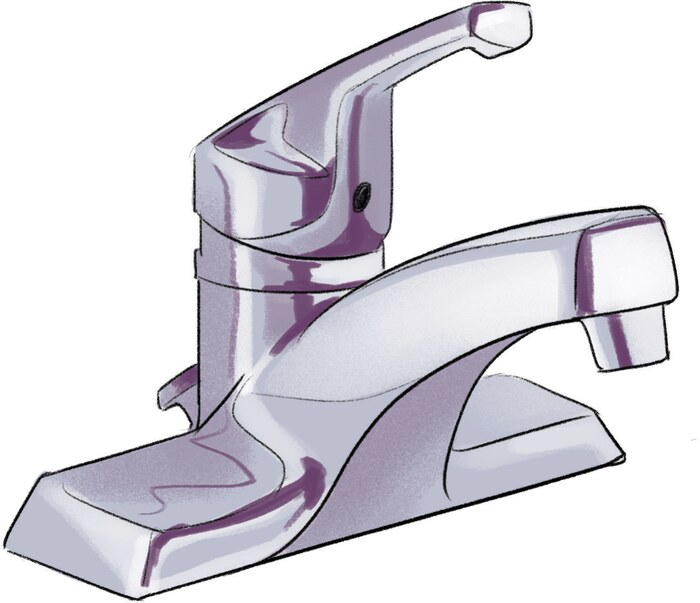 Illustration of a bathroom sink faucet