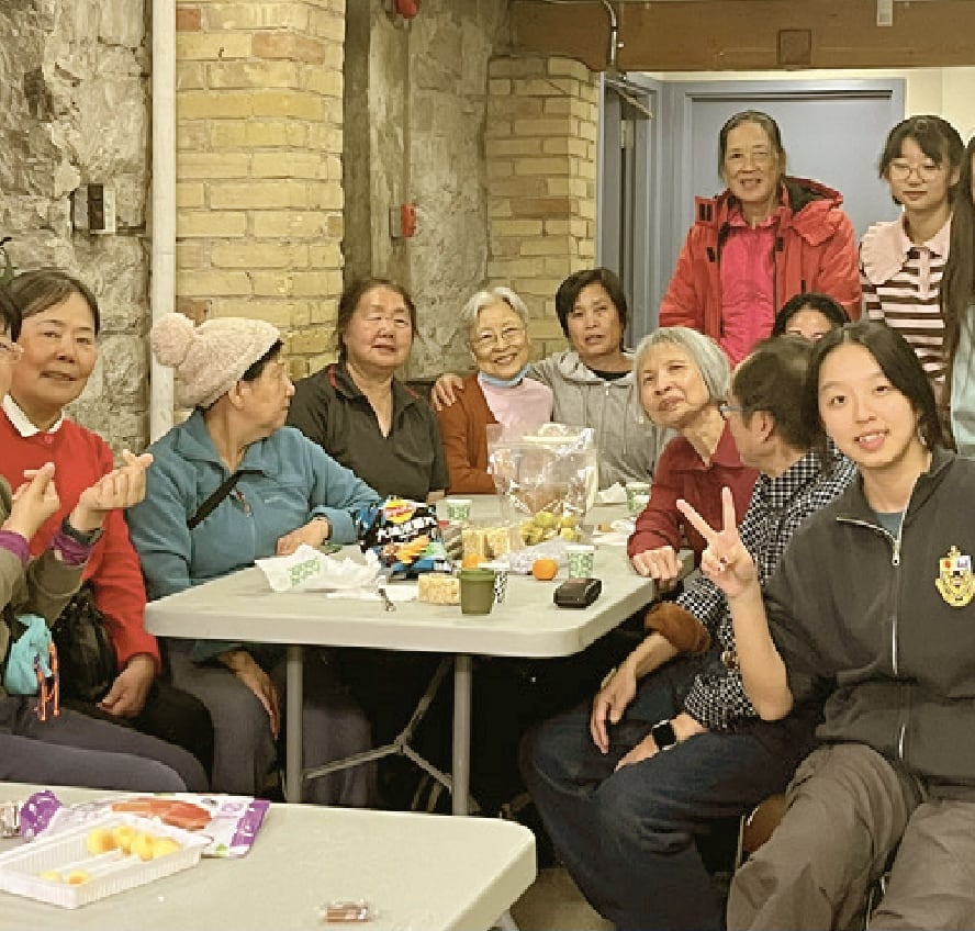 Yaxin with the seniors and youth tutors in her English program